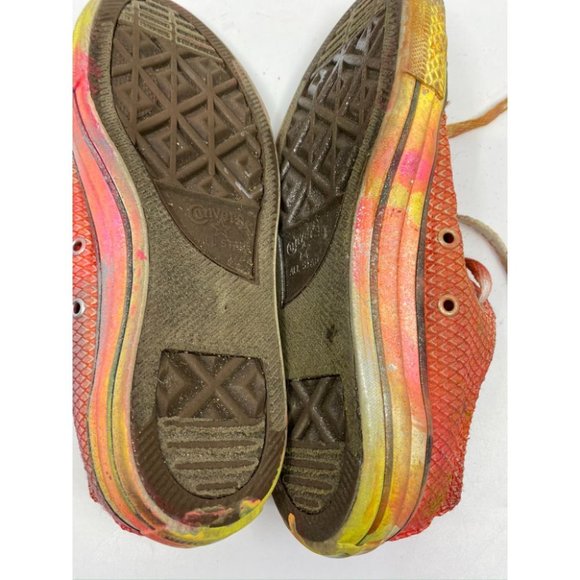 Converse Sneakers Customized Orange Silver Size 7 - Picture 12 of 13